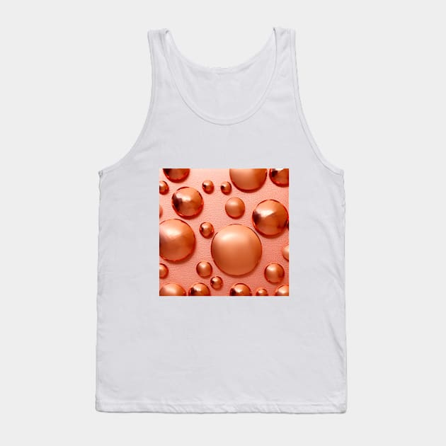 Orange Gold Metal Bubbles Tank Top by Melodiecom